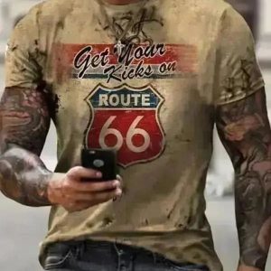 T-shirt pour homme Route 66 Vintage