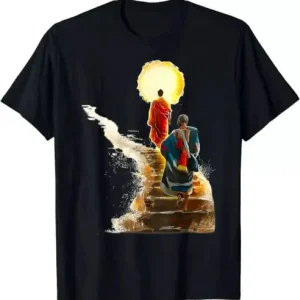 T-shirt unisexe avec imprimé moine bouddhiste