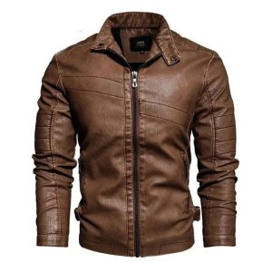 Veste cuir camel vintage