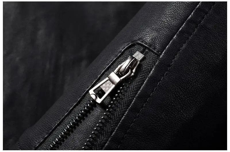 Veste cuir vintage – Noir – Image 6