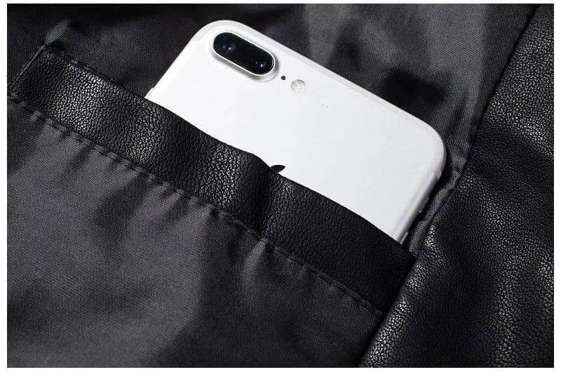 Veste cuir vintage – Noir – Image 7