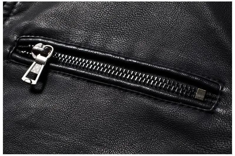 Veste cuir vintage – Noir – Image 5