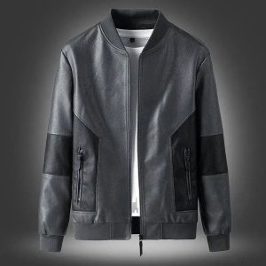Veste homme sport cuir Mi-Saison